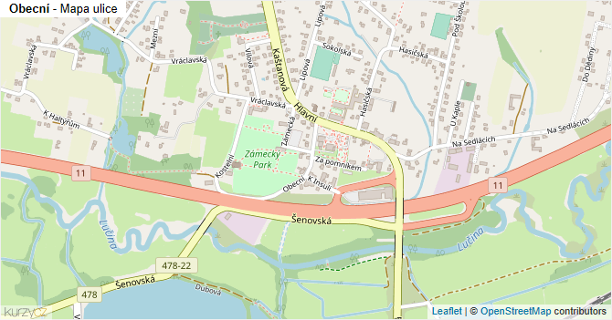 Obecní - mapa ulice