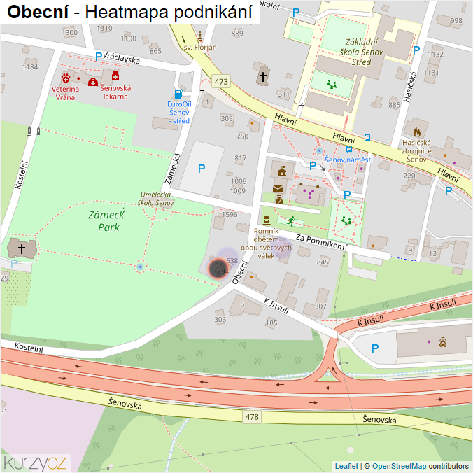 Mapa Obecní - Firmy v ulici.