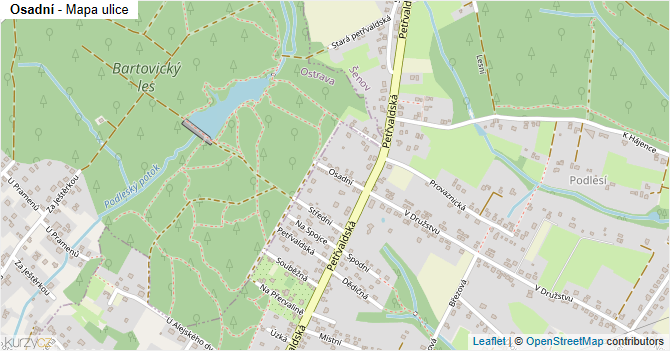 Osadní - mapa ulice