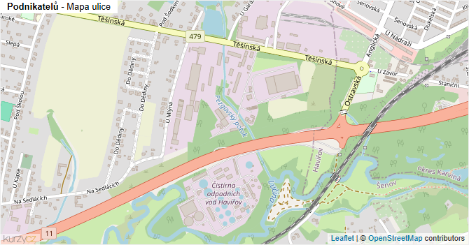 Podnikatelů - mapa ulice
