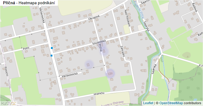 Příčná - mapa podnikání
