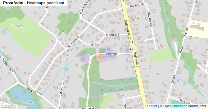 Prostřední - mapa podnikání
