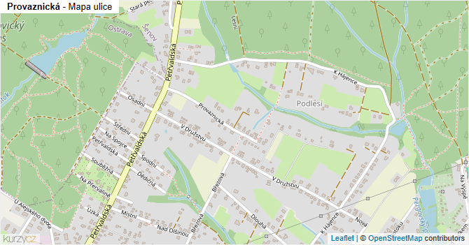 Provaznická - mapa ulice