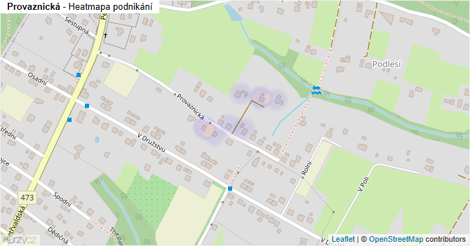 Provaznická - mapa podnikání