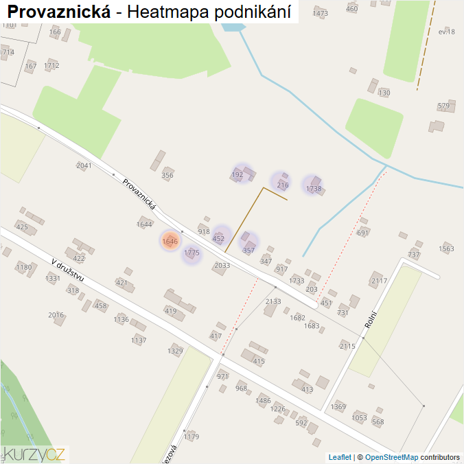 Mapa Provaznická - Firmy v ulici.