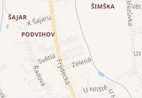 Rodinná v obci Šenov - mapa ulice