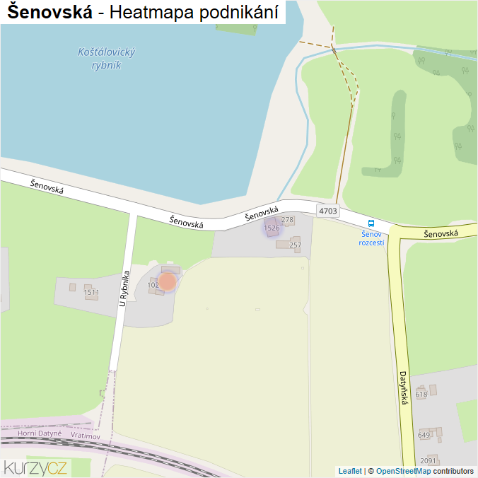 Mapa Šenovská - Firmy v ulici.
