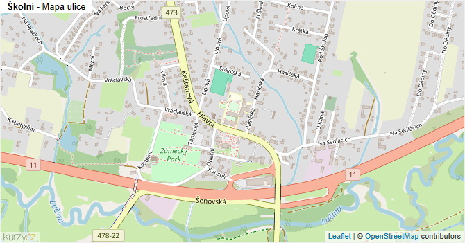 Školní - mapa ulice