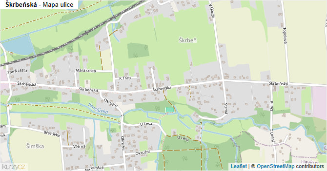 Škrbeňská - mapa ulice