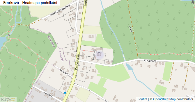 Smrková - mapa podnikání