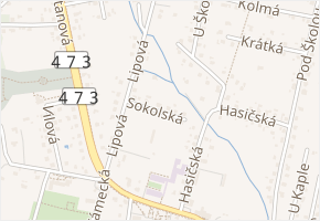 Sokolská v obci Šenov - mapa ulice