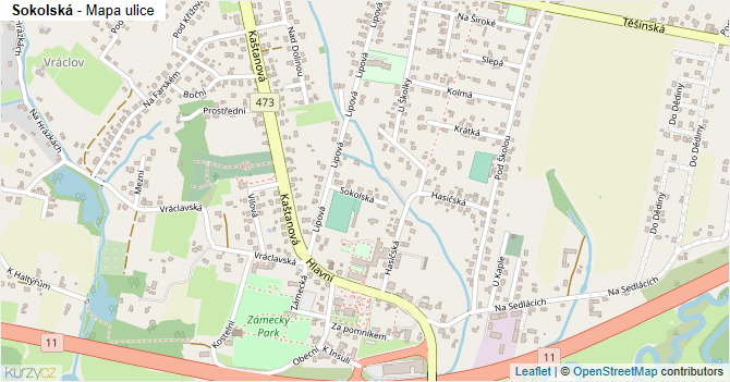 Sokolská - mapa ulice