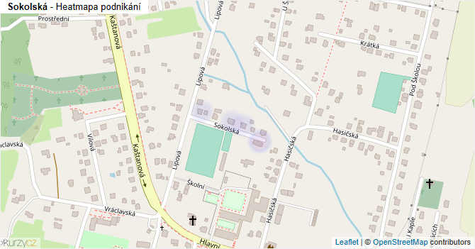 Sokolská - mapa podnikání