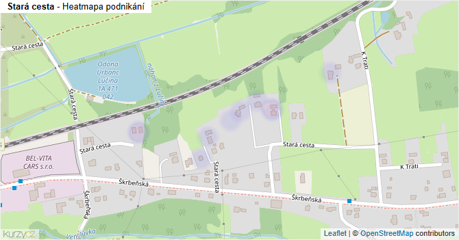 Stará cesta - mapa podnikání