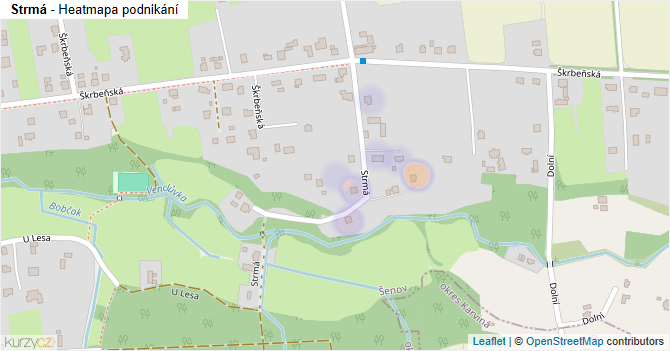 Strmá - mapa podnikání