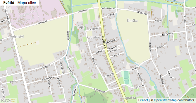 Světlá - mapa ulice