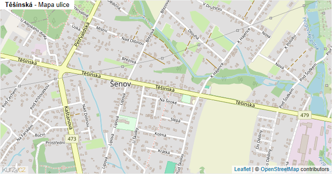 Těšínská - mapa ulice