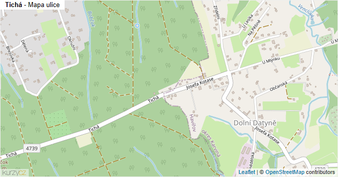 Tichá - mapa ulice