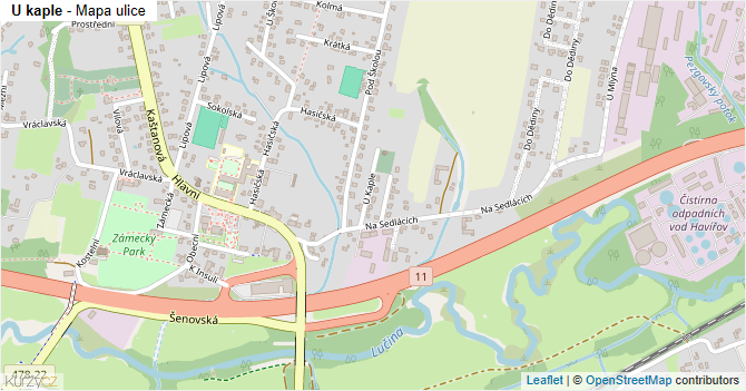 U kaple - mapa ulice