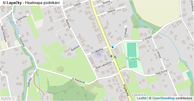 U Lapačky - mapa podnikání