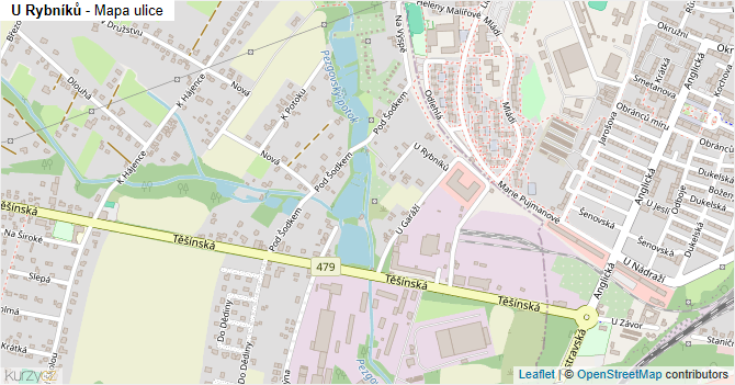 U Rybníků - mapa ulice