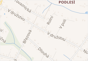 V družstvu v obci Šenov - mapa ulice