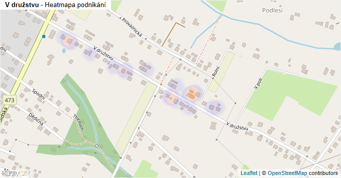 V družstvu - mapa podnikání