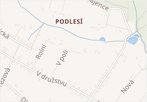 V poli v obci Šenov - mapa ulice
