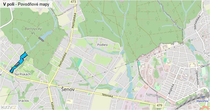 V poli - záplavové mapy stoleté vody
