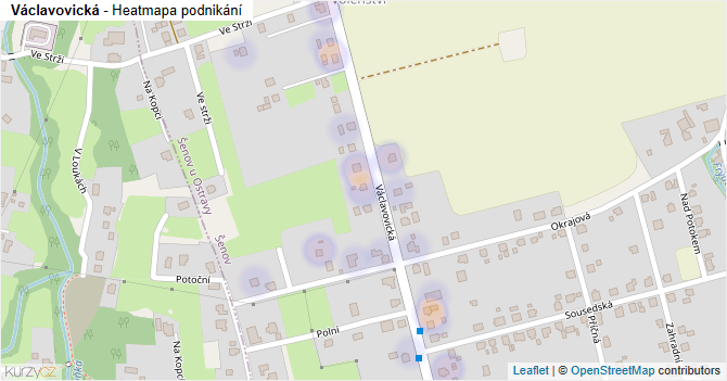 Václavovická - mapa podnikání