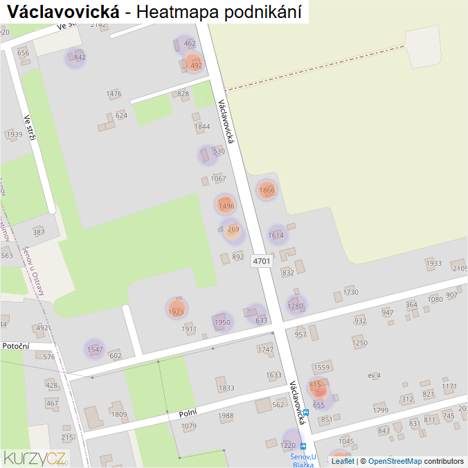 Mapa Václavovická - Firmy v ulici.