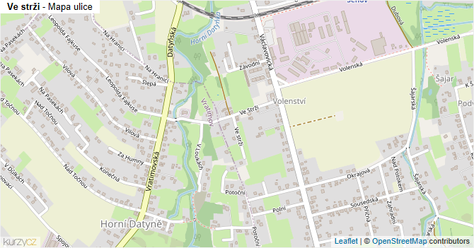 Ve strži - mapa ulice