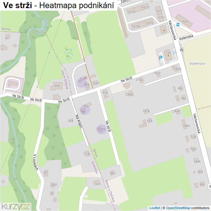 Mapa Ve strži - Firmy v ulici.