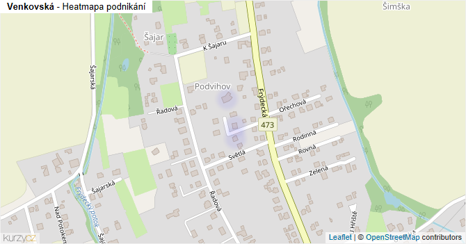 Venkovská - mapa podnikání
