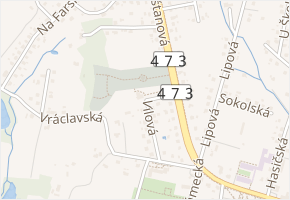 Vilová v obci Šenov - mapa ulice