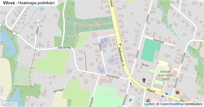 Vilová - mapa podnikání
