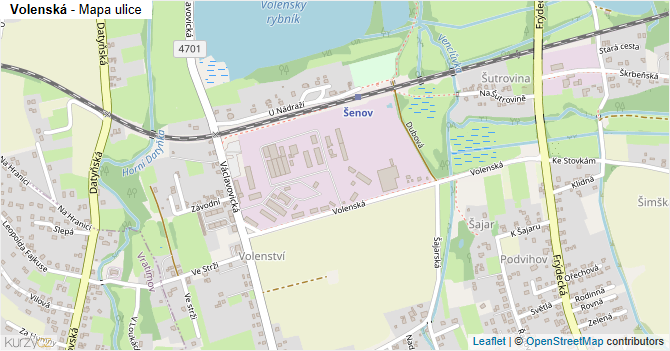 Volenská - mapa ulice