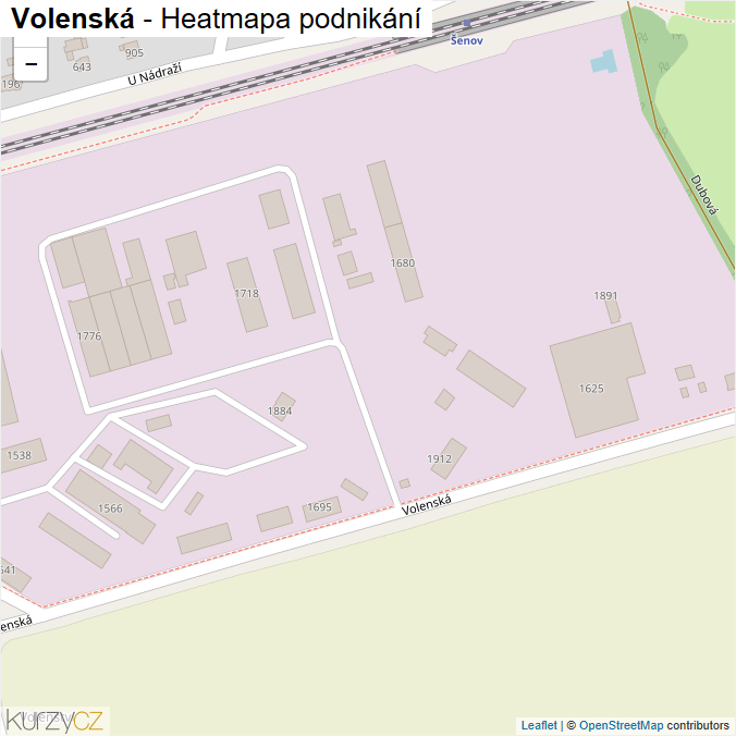 Mapa Volenská - Firmy v ulici.