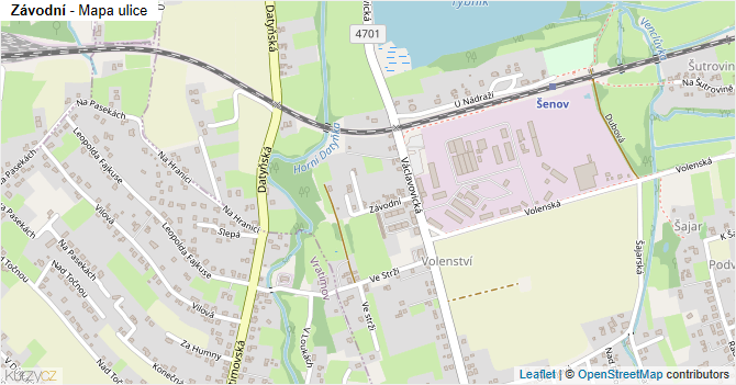 Závodní - mapa ulice