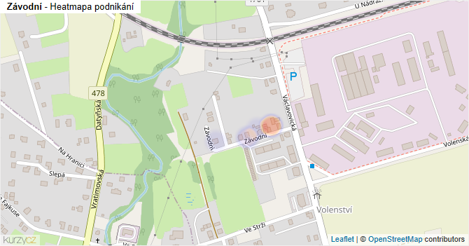 Závodní - mapa podnikání