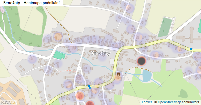 Senožaty - mapa podnikání