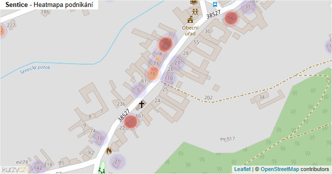 Sentice - mapa podnikání