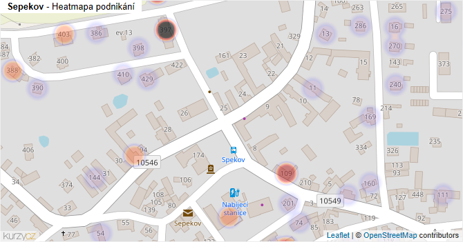Sepekov - mapa podnikání
