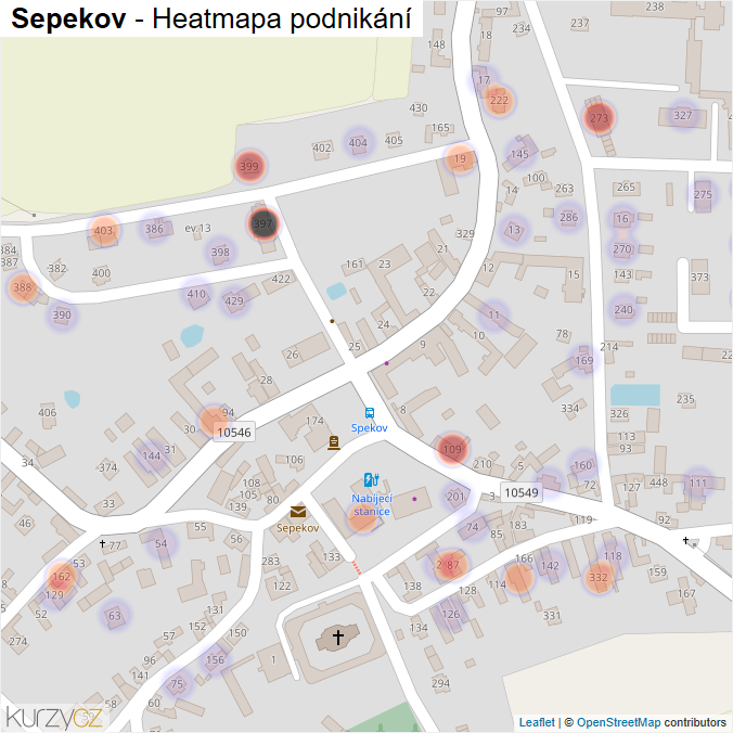 Mapa Sepekov - Firmy v části obce.