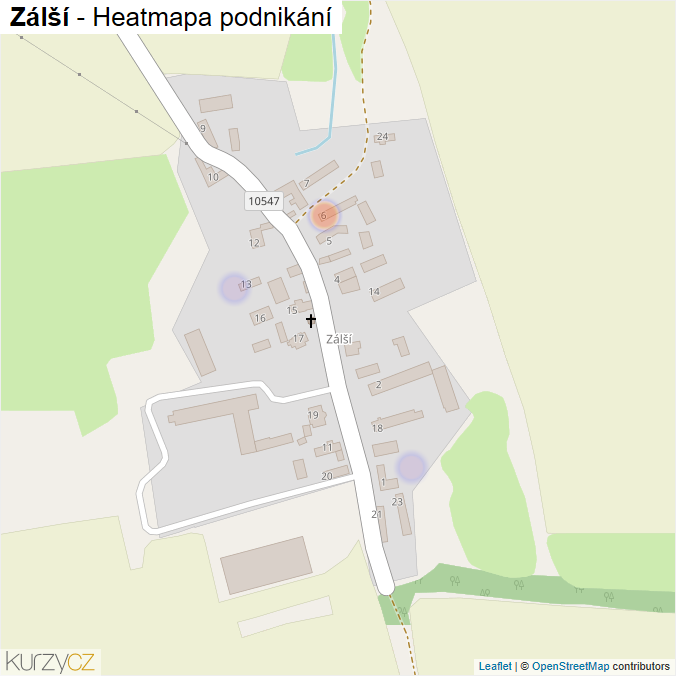 Mapa Zálší - Firmy v části obce.