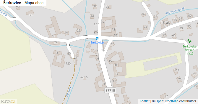 Šerkovice - mapa obce