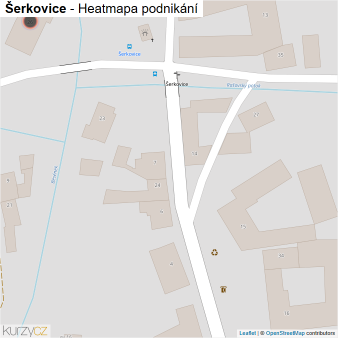 Mapa Šerkovice - Firmy v obci.
