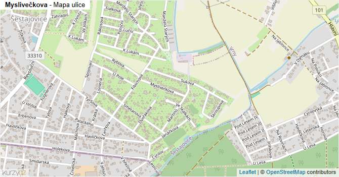 Myslivečkova - mapa ulice