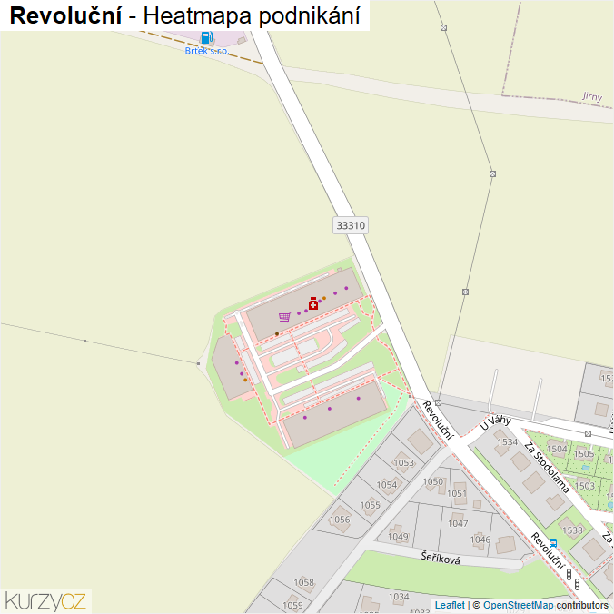 Mapa Revoluční - Firmy v ulici.