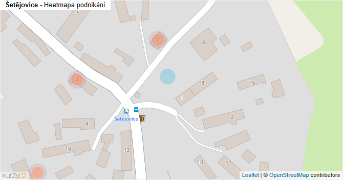 Šetějovice - mapa podnikání